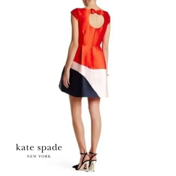 NWOT KATE SPADE 'Do Wonders' Color Block Fit & Flare Dress - Picture 2 of 9